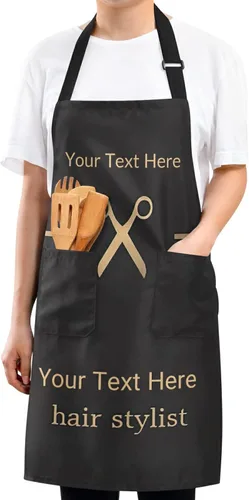 Vista 8 de Delantal unisex personalizado para peluqueros – bata ajustable para estilista – Regalos personalizados