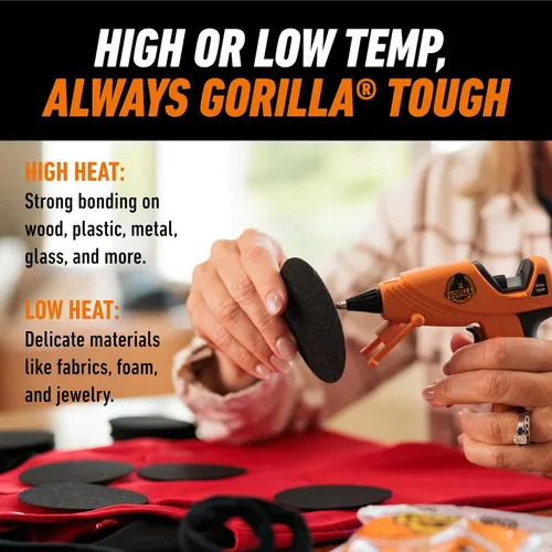 Vista 3 de Kit de Pistola de Pegamento Caliente Mini de Gorilla (Paquete de 1 Pistola de Pegamento Caliente Mini y 30 Barras) - Doble Temperatura, Boquilla