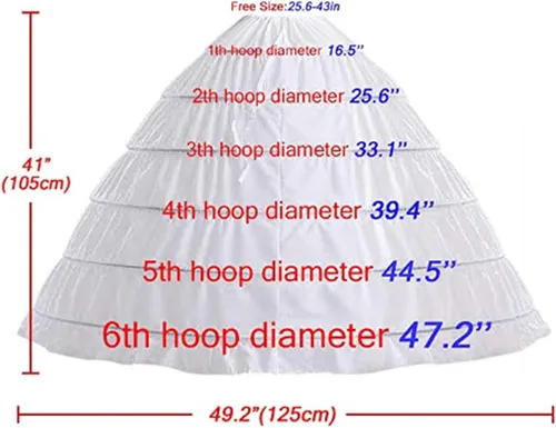 Vista 3 de Falda de aro completa de línea A vestido de novia para vestido de novia de crinoline vestido de baile