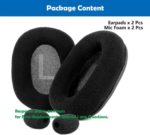 Vista 5 de Almohadillas suaves de repuesto compatibles con Razer Barracuda X Gaming Headset almohadillas con tela cómoda y espuma viscoelástica
