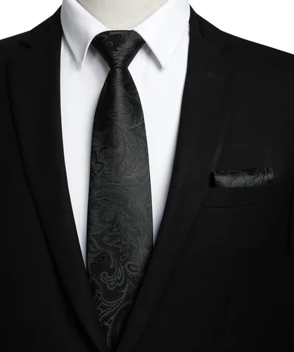 Vista 159 de Corbatas florales tejidas clásicas para hombre, corbata cuadrada de bolsillo, corbatas formales para hombres, boda con pañuelo