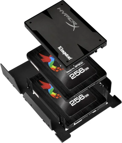Vista 4 de SilverStone Technology Convertidor de bahía HDD/SSD de disco duro interno de 3.5 pulgadas a 3 x 2.5 pulgadas, negro SDP08B-E