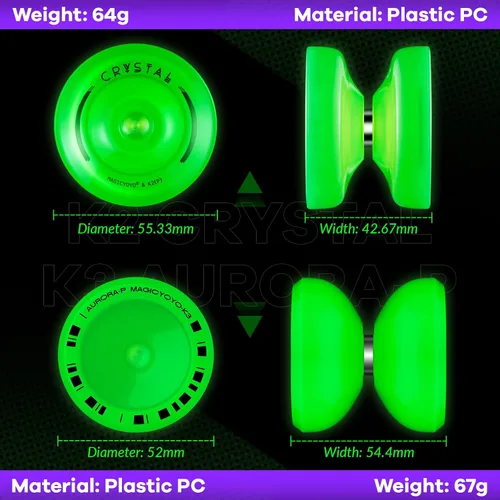 Vista 7 de MAGICYOYO Fingerspin - Yoyo que brilla en la oscuridad, Yoyo de doble propósito sensible y no sensible para niños de 8 a 12 años, yoyos