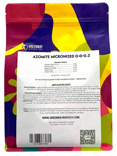 Vista 12 de Greenway Biotech, Inc. Azomite Rock Dust - Fertilizante orgánico de ceniza volcánica con micronutrientes y minerales traza - Fertilizantes naturales