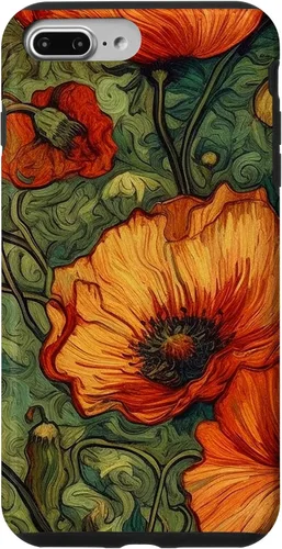 Vista 12 de iPhone 16 Floral Van Gogh Style Poppy Flower Case