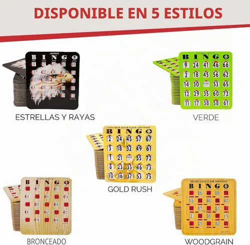 Vista 8 de MR CHIPS Tarjetas de bingo con punta de dedo de impresión grande a prueba de atascos y fáciles de leer con ventanas deslizantes, color verde