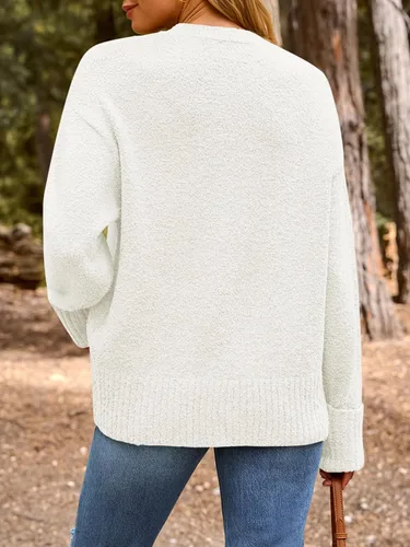 Vista 4 de LILLUSORY - Suéteres gruesos y cálidos de punto para mujer, con diseño holgado y afelpado