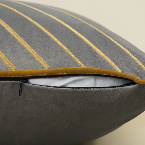 Vista 5 de Avigers Funda de almohada de 18 x 18 pulgadas, gris, terciopelo, cremallera