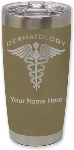 Vista 35 de LaserGram Vaso aislado al vacío de 20 onzas, dermatología, grabado personalizado incluido (negro)