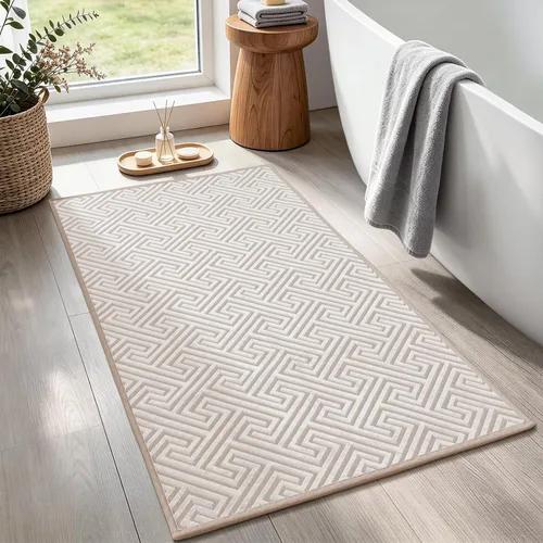 Vista 34 de YIHOUSE Alfombras de baño beige de 17 x 24 pulgadas, de secado rápido, antideslizantes, absorbentes, lavables a máquina, fina alfombra de baño