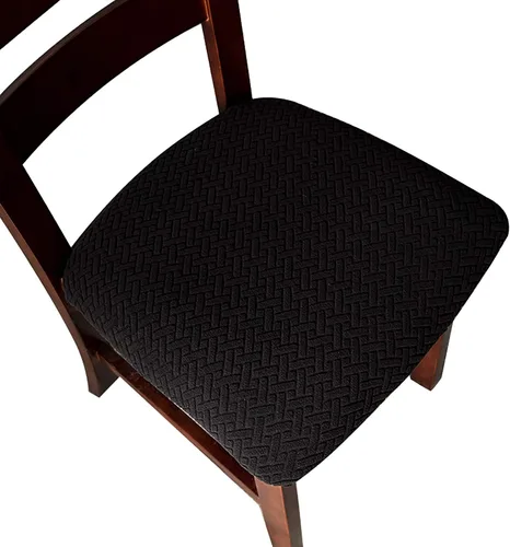 Vista 11 de Genina Fundas de Asiento para Silla de Comedor Fundas de Asiento Deslizables Fundas de Silla de Cocina (Beige, 2 Piezas)