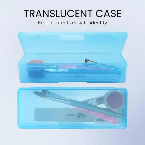 Vista 4 de Beauticom Caja personal de almacenamiento para manicurista profesional uñas pedicura (tamaño grande) (1 unidad, azul)