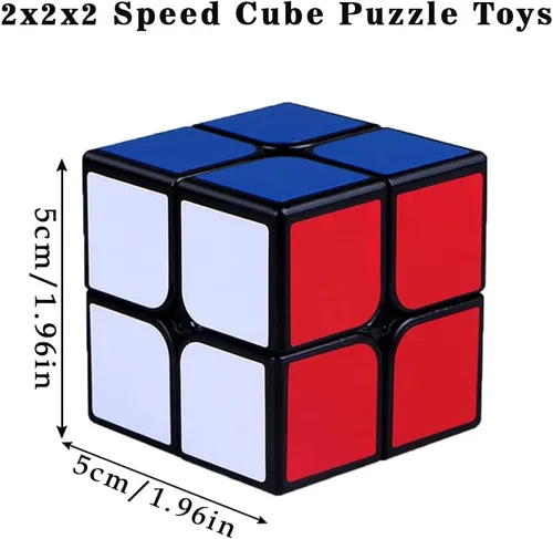 Vista 2 de Cubo de velocidad 2x2, rompecabezas clásicos de cubo 2x2 de juguete (negro)