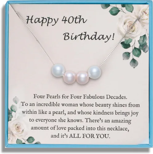 Vista 21 de Sereney Regalos de cumpleaños para niñas y mujeres, collar de perlas de plata esterlina como regalo de cumpleaños de 7, 9, 10, 11, 13, 15, 16, 18