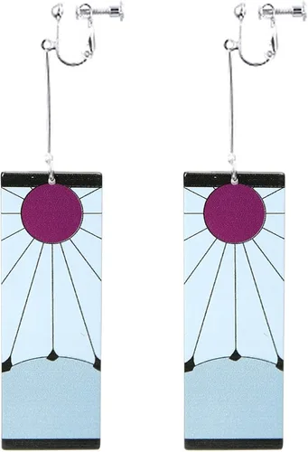 Vista 6 de Tinyones Conjunto de aretes de chaqueta de cosplay de anime Kamado Tanjirou