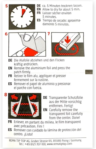 Vista 5 de Rema Dos (2) Kits de reparación de parches de tubo de bicicleta Touring TT02 (22) - TT O2 grande