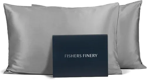 Vista 27 de Fishers Finery Funda de almohada de seda de morera 100% pura de 25mm (Rojo King)