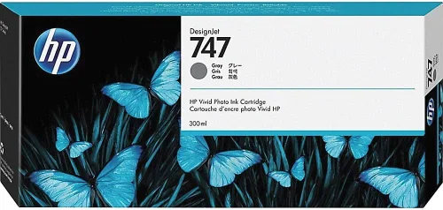 Vista 3 de HP 747 Cartucho de tinta original gris de 10.1 fl oz (P2V86A) para impresoras DesignJet Z9+ de gran formato