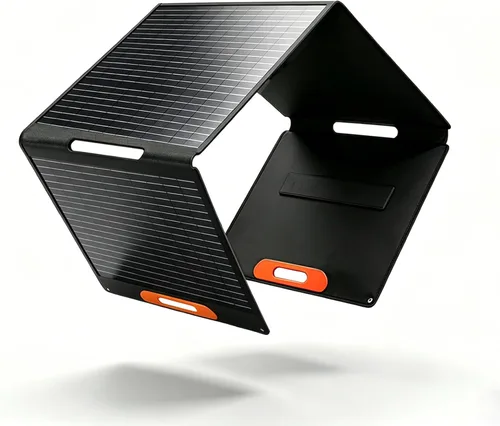 Vista 9 de Panel solar portátil de tres pliegues de 20 W, cargador solar monocristalino de 1.2 libras con salida USB-A, USB-C y 18 V CC, revestimiento ETFE