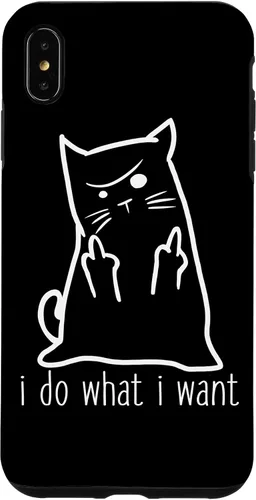 Vista 11 de I Do What I Want Rude Kitty Flipping Bird Middle Finger Gift Case for iPhone 17