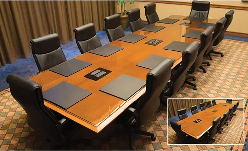 Vista 3 de Dacasso Almohadilla protectora para mesa de conferencias de cuero sintético negro de 17 x 14 pulgadas