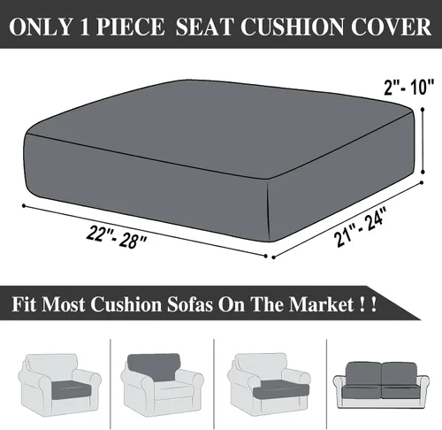 Vista 6 de LA MEACK Funda de Cojín de Sofá Funda de Cojín de Asiento Funda Elástica para Sillón Fundas Separadas para Sofá Seccional Protector de Muebles