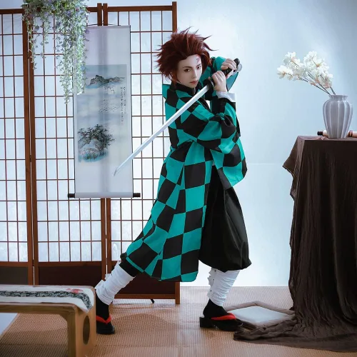 Vista 4 de FCCAM Mitsuri - Disfraz de anime Tanjiro Zenitsu para adultos
