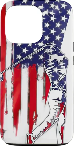 Vista 10 de Funny American Flag Golf For Golfer Case for iPhone 16