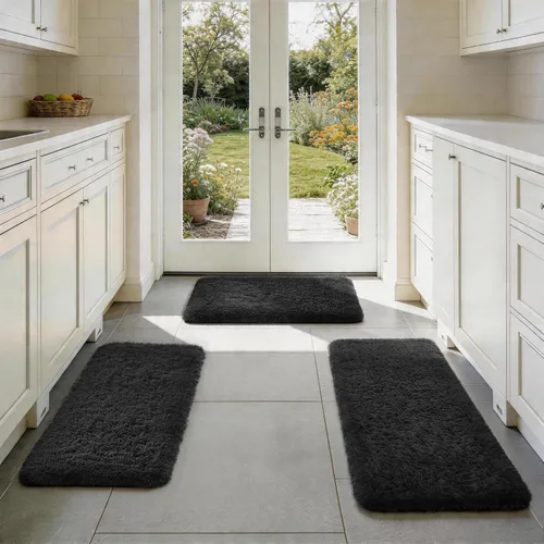 Vista 75 de Ophanie - Alfombras para sala de estar, antideslizante y suave, de felpa grandes y peludas para dormitorio, peludas para niños y niñas, decoración