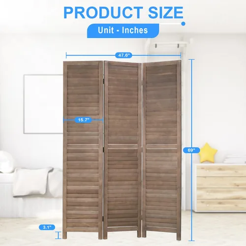 Vista 7 de PayLessHere Divisor de habitación de madera, pantalla de privacidad de 5.75 pies para interiores, plegable, portátil, pantalla de división