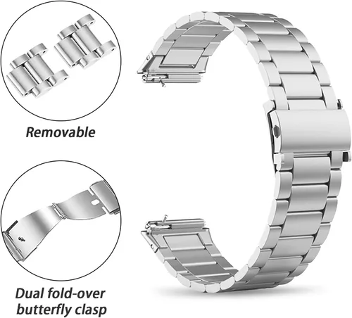 Vista 3 de Correa de repuesto de pulseras de acero inoxidable compatible con Huawei Band 7
