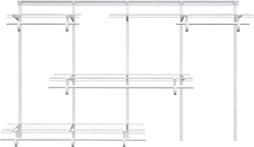 Vista 8 de PROWORX Kit de sistema organizador de armario expandible de 2 a 4 pies, estantería de alambre de metal blanco personalizado, estantes