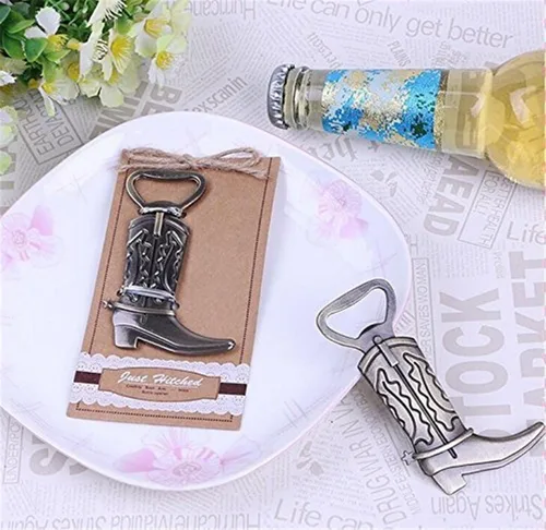 Vista 2 de Abridores de botellas para botas de vaquero con embalaje exquisito, 12 piezas de abridor de botellas de botas, accesorios de cerveza, abridores