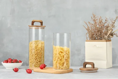 Vista 3 de Spacenight Recipiente de café, recipientes de vidrio para almacenamiento de alimentos, tarro de vidrio con tapa para granos de café, dulces