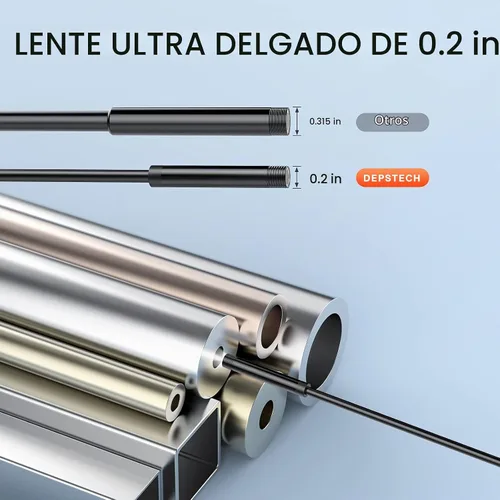 Vista 2 de DEPSTECH - Endoscopio industrial de 5.5 mm, cámara de inspección de boroscopio digital HD 1080P con pantalla de 4.3 pulgadas, cámara serpiente Negro