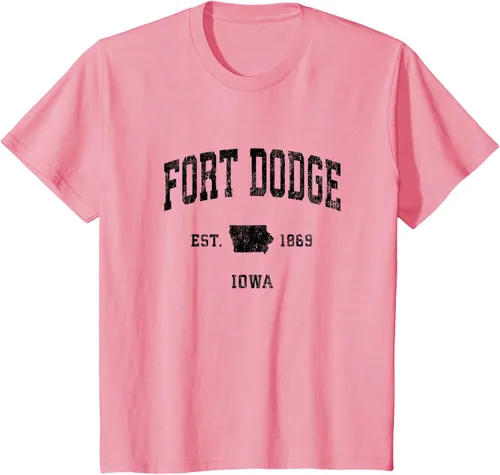 Vista 13 de Fort Dodge Iowa IA - Camiseta deportiva clásica negra con diseño deportivo, Gris