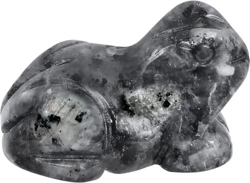 Vista 16 de Figura de cristal de rana con piedras preciosas de obsidiana negra, pequeña tallada a mano, estatua de cristal curativo, escultura de animales
