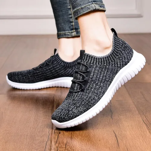 Vista 3 de konhill Zapatos cómodos para caminar para mujer tenis atléticos casuales sin cordones