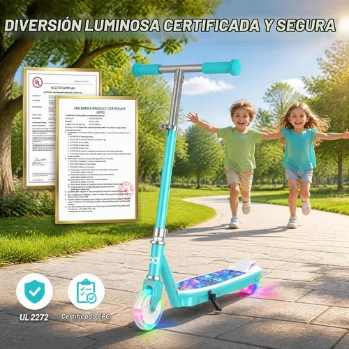Vista 3 de Gyroor KS2 Electric Scooter for Kids, 5 MPH, LED Light-Up Wheels, Ages 3-8