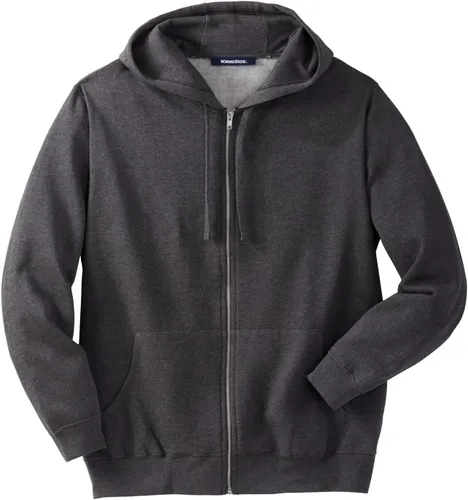 Vista 13 de KingSize - Chaqueta de forro polar con capucha y cremallera frontal para hombre Negro