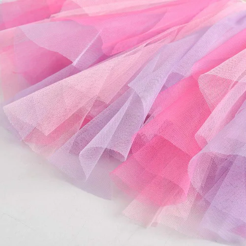 Vista 4 de DXTON Falda de tul con flores arcoíris para niñas, tutú para niñas