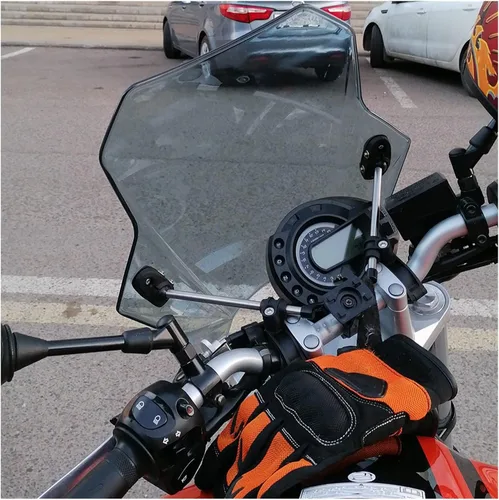 Vista 6 de Protector de parabrisas universal para motocicleta, protector de parabrisas de motocicleta, deflector de motocicletas con lente ahumada para C &