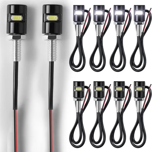 Vista 8 de Frienda 4 luces LED de matrícula de 12 V para motocicleta, luz impermeable, con tornillo, lámpara de perno de tornillo, soporte de bombilla