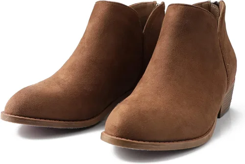 Vista 7 de NinetinGel Botines para mujer. Botines de tacón bajo para mujer. Diseño de tacón grueso de moda