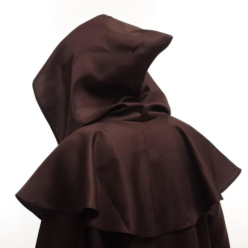 Vista 5 de BLESSUME Friar - Bata medieval con capucha, monje renacentista sacerdote disfraz de Halloween cosplay