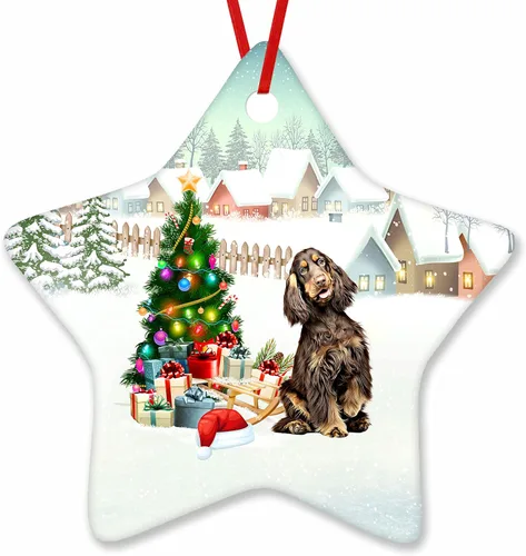 Vista 64 de Prezzy Airedale Terrier - Adorno para decoración de árbol de Navidad, regalos lindos para amantes de los perros, para familiares y amigos, nuevo