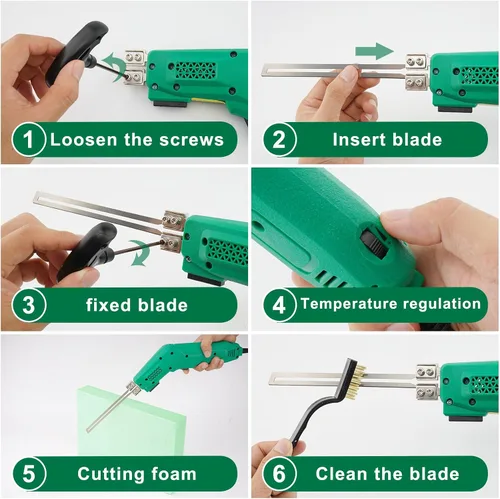 Vista 8 de Cortador de espuma de cuchillo caliente eléctrico refrigerado por Verde