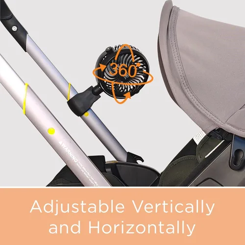 Vista 4 de liuliuby Ventilador de cochecito de bebé con clip Ventilador de clip para asiento de coche de bebé Portátil y recargable con abrazadera duradera