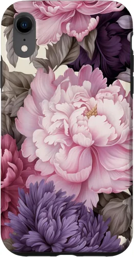 Vista 24 de Elegant Blush Pink And Purple Vintage Floral Rose And Peony Case for iPhone 16