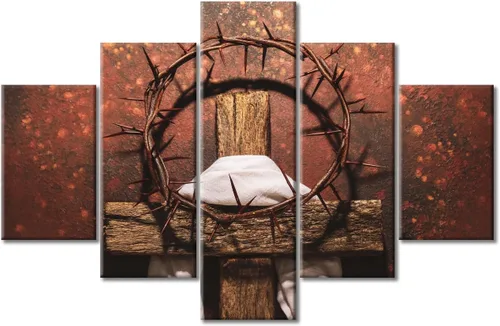 Vista 33 de TUMOVO Decoración de pared de iglesia cristiana de 3 paneles, imágenes de la resurrección de Jesús para sala de estar, dormitorio, cocina